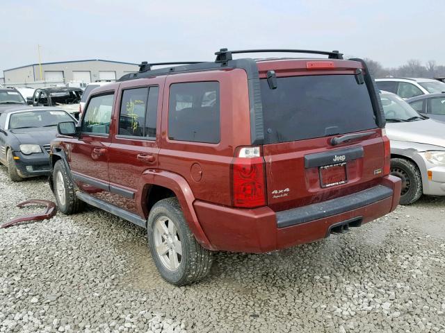 1J8HG48P97C528614 - 2007 JEEP COMMANDER MAROON photo 3