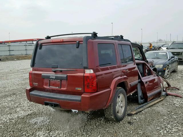 1J8HG48P97C528614 - 2007 JEEP COMMANDER MAROON photo 4