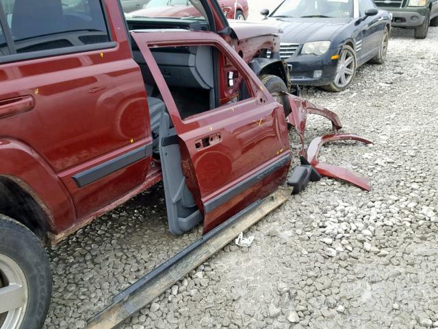 1J8HG48P97C528614 - 2007 JEEP COMMANDER MAROON photo 9
