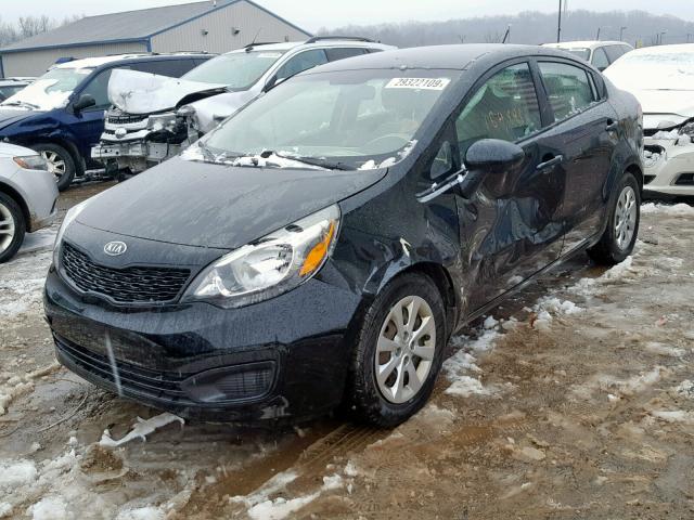 KNADM4A38D6243268 - 2013 KIA RIO LX BLACK photo 2