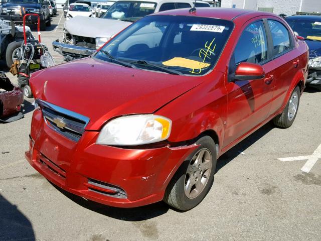 KL1TD56E49B619114 - 2009 CHEVROLET AVEO LS RED photo 2