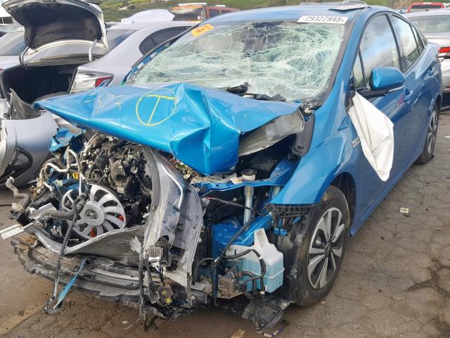 JTDKARFP5H3034556 - 2017 TOYOTA PRIUS PRIM 蓝色 照片 2