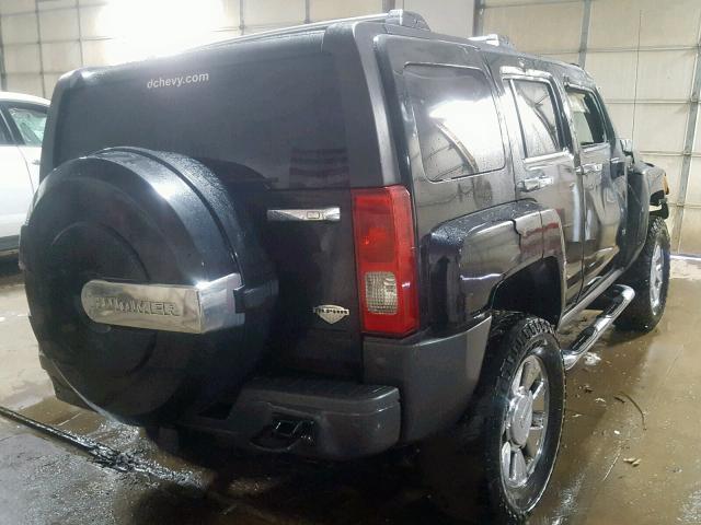 5GTEN13L388127592 - 2008 HUMMER H3 ALPHA BLACK photo 4