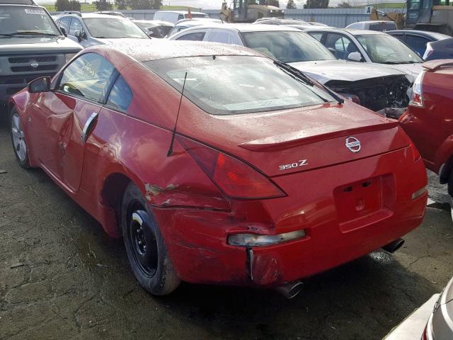 JN1AZ34D34T165251 - 2004 NISSAN 350Z COUPE RED photo 3