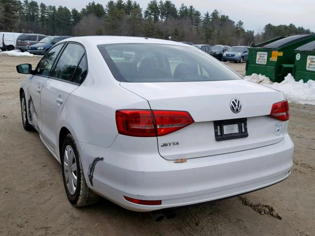 3VW2K7AJ0FM282176 - 2015 VOLKSWAGEN JETTA BASE WHITE photo 3