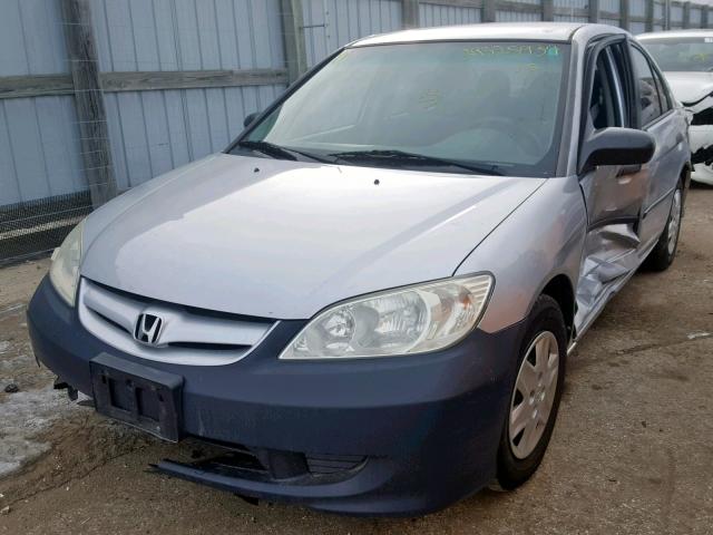 2HGES164X4H593949 - 2004 HONDA CIVIC DX SILVER photo 2