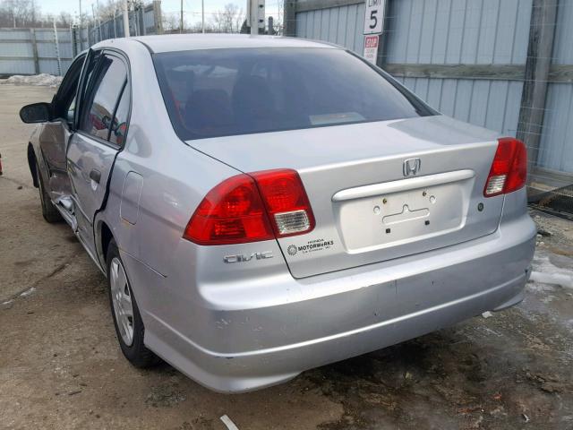 2HGES164X4H593949 - 2004 HONDA CIVIC DX SILVER photo 3