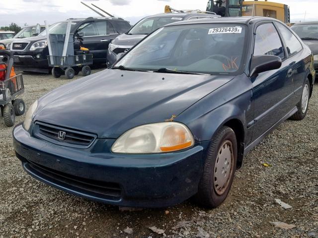 1HGEJ6222VL060518 - 1997 HONDA CIVIC DX GREEN photo 2