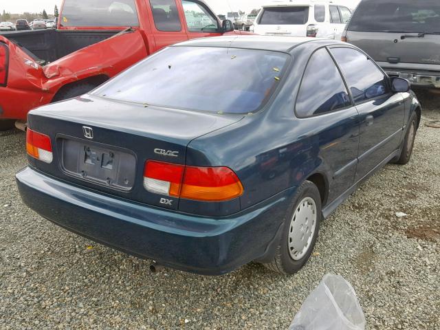 1HGEJ6222VL060518 - 1997 HONDA CIVIC DX GREEN photo 4