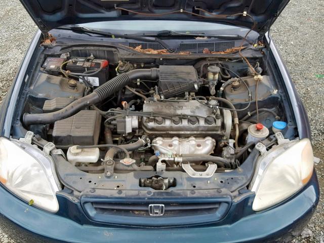 1HGEJ6222VL060518 - 1997 HONDA CIVIC DX GREEN photo 7