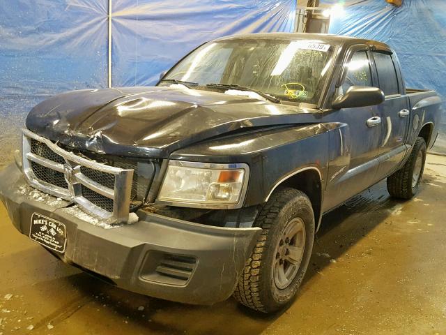 1D7HW38K98S556760 - 2008 DODGE DAKOTA SXT BLACK photo 2