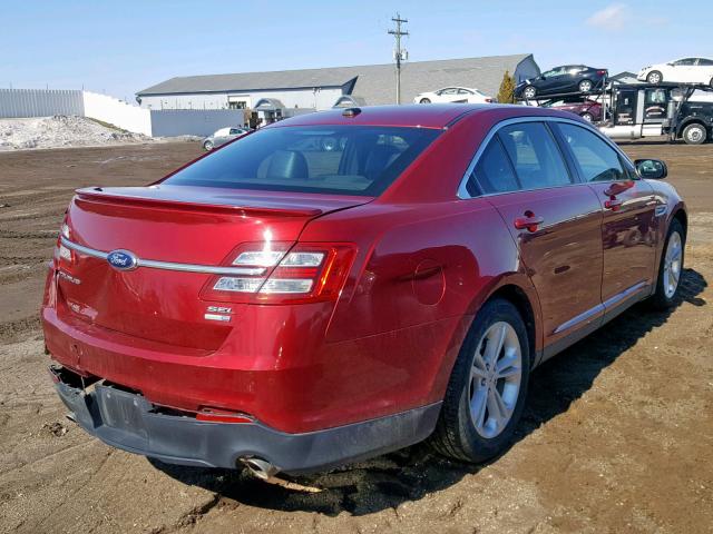 1FAHP2H86DG142683 - 2013 FORD TAURUS SEL RED photo 4