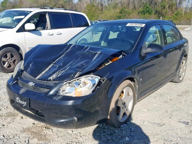 1G1AT58H097254484 - 2009 CHEVROLET COBALT LT BLACK photo 2