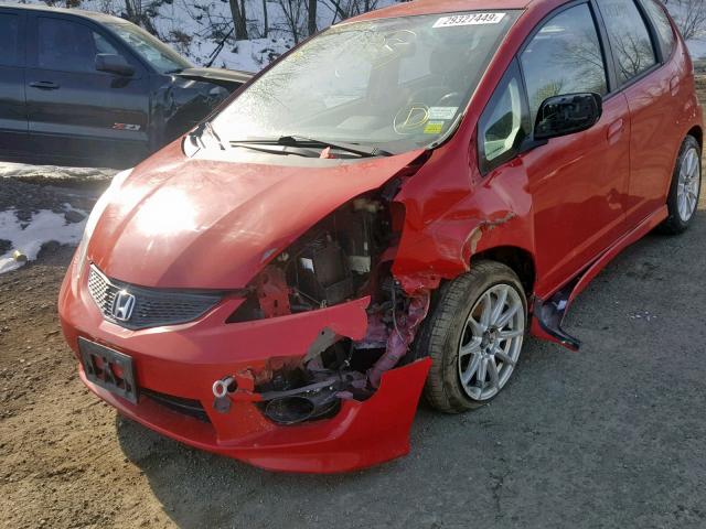 JHMGE88659C000075 - 2009 HONDA FIT SPORT RED photo 9