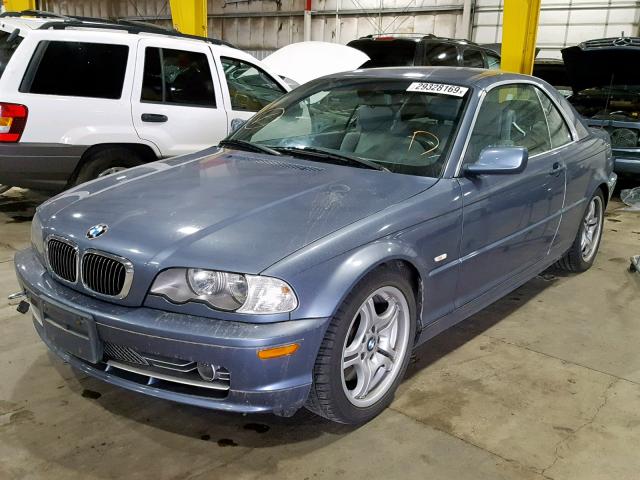 WBABS53472JU94849 - 2002 BMW 3 SERIES BLUE photo 2