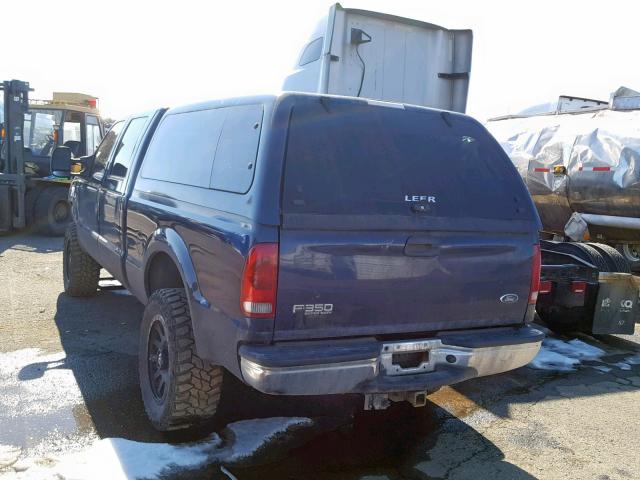 3FTSW31FX2MA19800 - 2002 FORD F350 SRW S BLUE photo 3