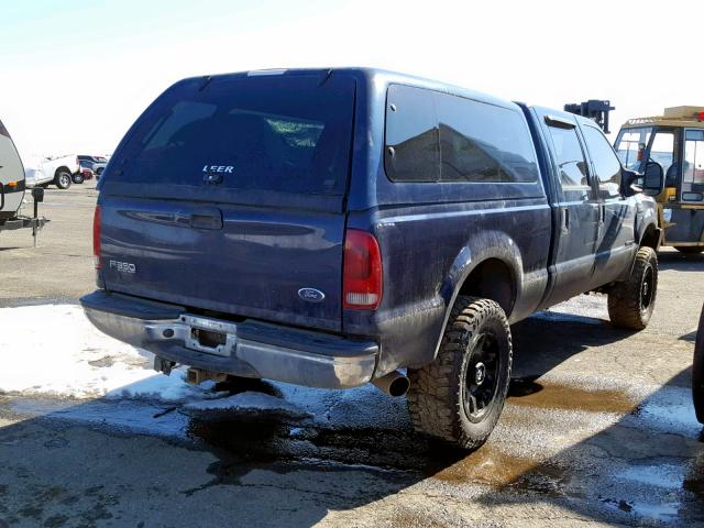 3FTSW31FX2MA19800 - 2002 FORD F350 SRW S BLUE photo 4