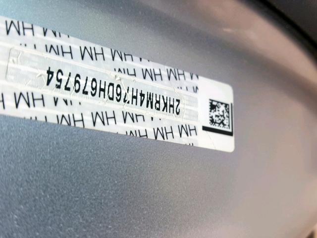 2HKRM4H76DH679754 - 2013 HONDA CR-V EXL SILVER photo 10