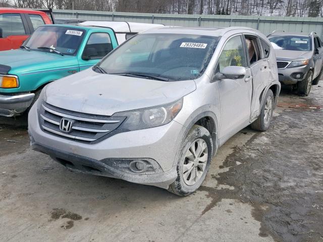 2HKRM4H76DH679754 - 2013 HONDA CR-V EXL SILVER photo 2