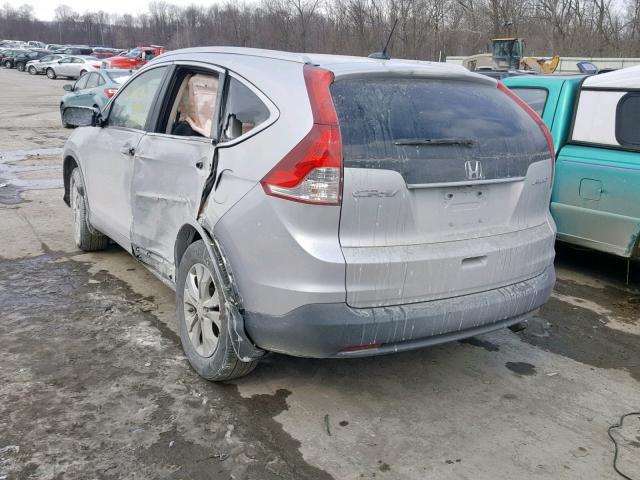 2HKRM4H76DH679754 - 2013 HONDA CR-V EXL SILVER photo 3