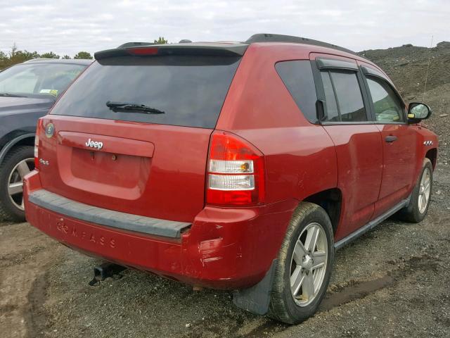 1J8FF47W67D265253 - 2007 JEEP COMPASS RED photo 4