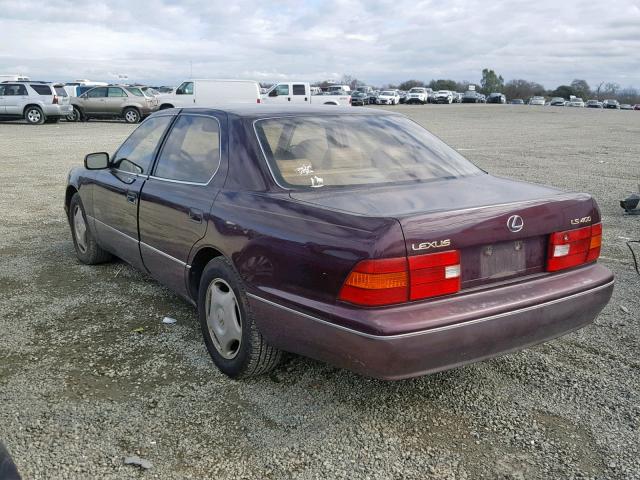 JT8BH28F9W0105598 - 1998 LEXUS LS 400 MAROON photo 3