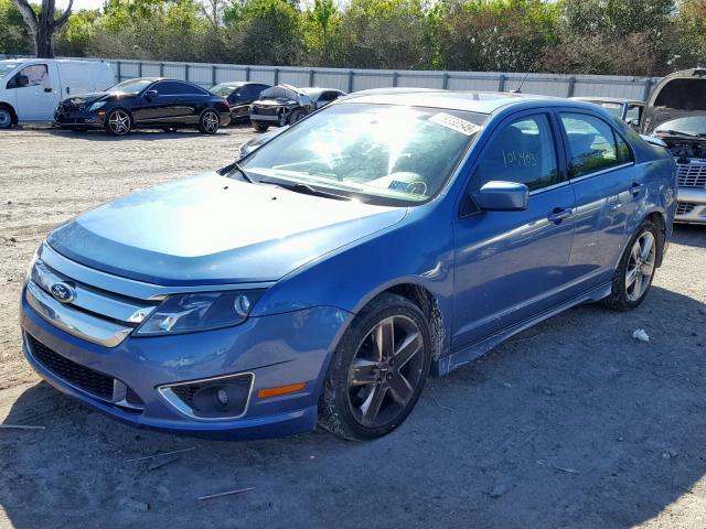 3FAHP0KC6AR106112 - 2010 FORD FUSION SPO BLUE photo 2