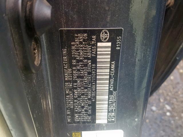 4T1BE46K47U508318 - 2007 TOYOTA CAMRY NEW GRAY photo 10