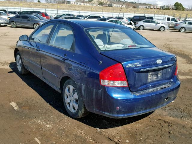 KNAFE221395637409 - 2009 KIA SPECTRA EX BLUE photo 3