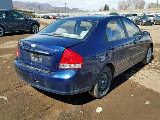 KNAFE221395637409 - 2009 KIA SPECTRA EX BLUE photo 4