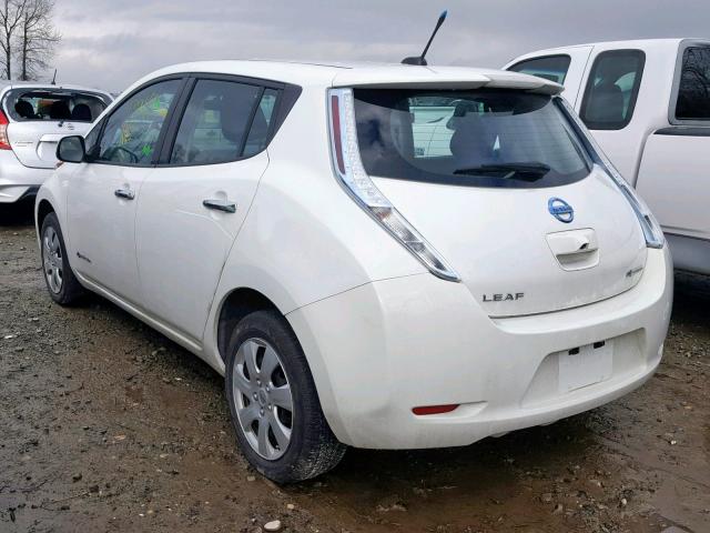 1N4AZ0CP1DC425160 - 2013 NISSAN LEAF S WHITE photo 3