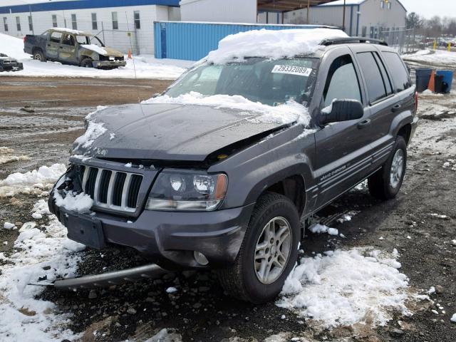 1J4GW48S64C100323 - 2004 JEEP GRAND CHER GRAY photo 2