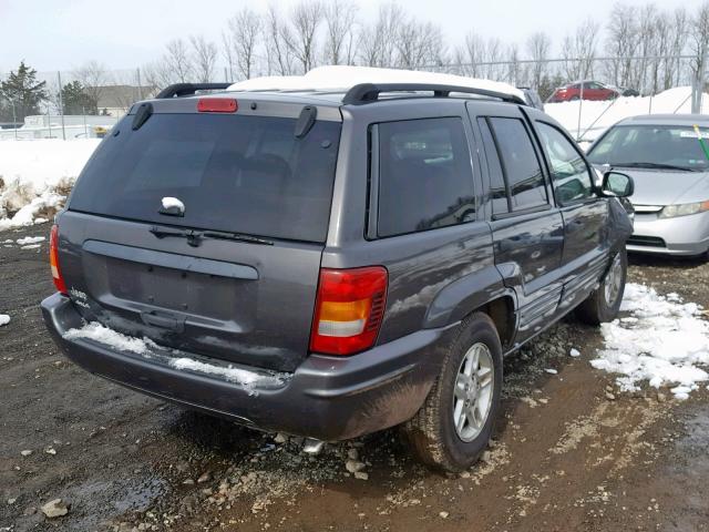 1J4GW48S64C100323 - 2004 JEEP GRAND CHER GRAY photo 4