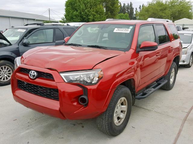 JTEBU5JR4G5320390 - 2016 TOYOTA 4RUNNER SR RED photo 2