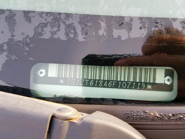 1G1ZT61846F107119 - 2006 CHEVROLET MALIBU MAX SILVER photo 10