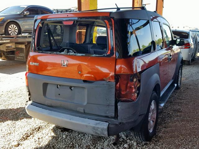 5J6YH28584L039554 - 2004 HONDA ELEMENT EX ORANGE photo 4