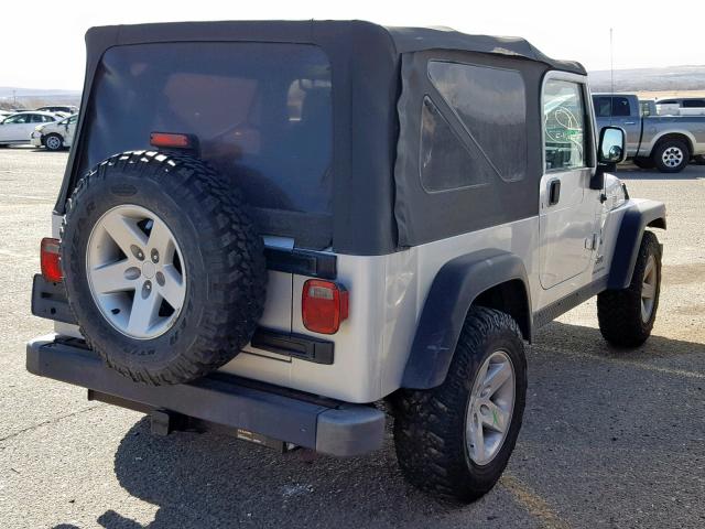 1J4FA64S55P367460 - 2005 JEEP WRANGLER / SILVER photo 4