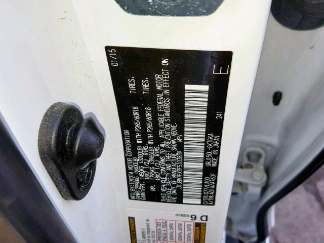 JTJBM7FX9F5103839 - 2015 LEXUS GX WHITE photo 10