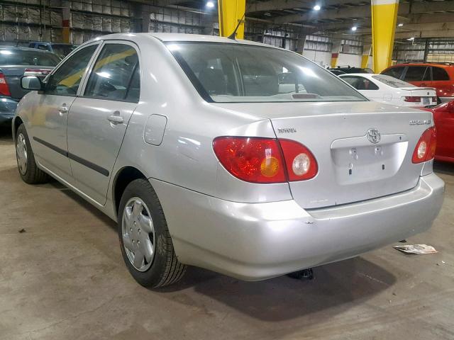 JTDBR32E530008558 - 2003 TOYOTA COROLLA CE SILVER photo 3