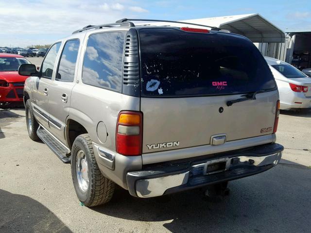 1GKEK13Z82J218222 - 2002 GMC YUKON TAN photo 3