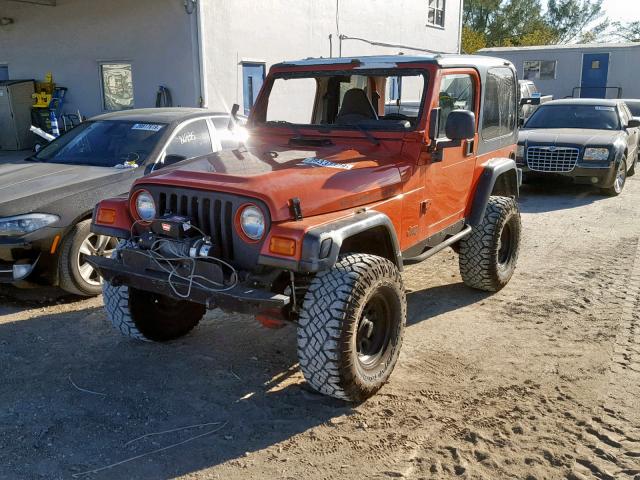 1J4FA49S81P313464 - 2001 JEEP WRANGLER / ORANGE photo 2