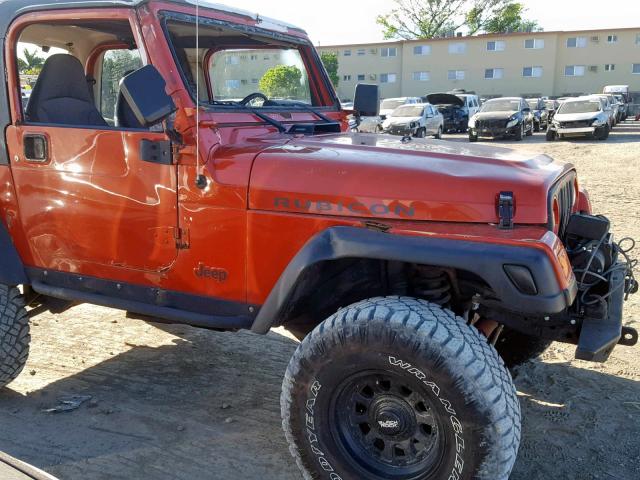 1J4FA49S81P313464 - 2001 JEEP WRANGLER / ORANGE photo 9