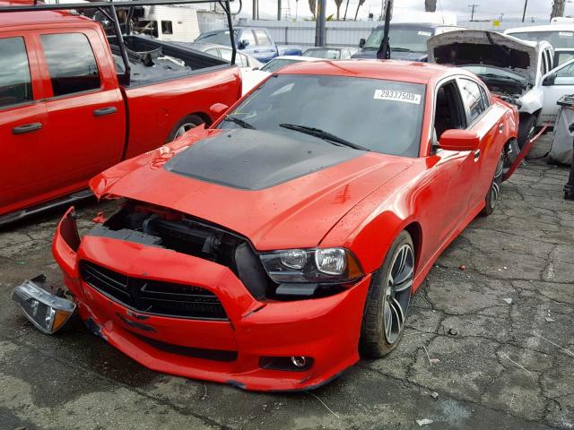 2C3CDXGJ4EH238708 - 2014 DODGE CHARGER SU RED photo 2