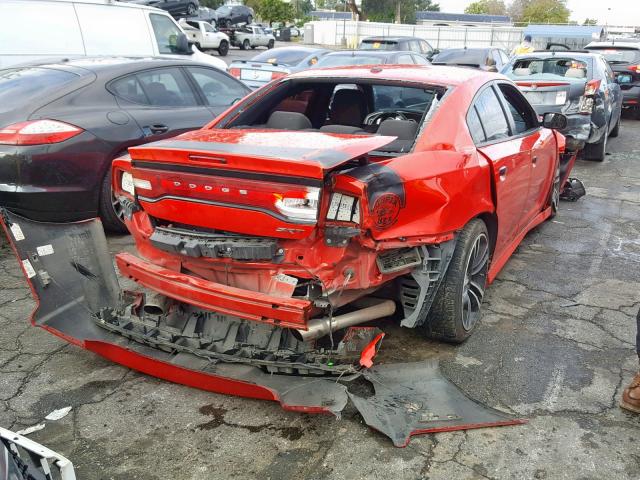 2C3CDXGJ4EH238708 - 2014 DODGE CHARGER SU RED photo 4