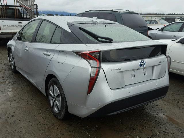 JTDKARFU7H3049582 - 2017 TOYOTA PRIUS SILVER photo 3