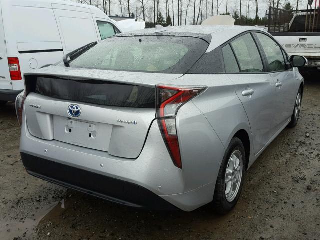 JTDKARFU7H3049582 - 2017 TOYOTA PRIUS SILVER photo 4