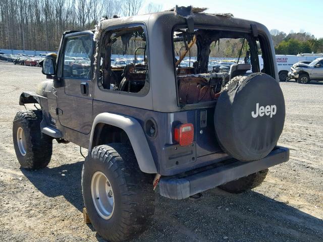 1J4FA29S15P385018 - 2005 JEEP WRANGLER / GRAY photo 3