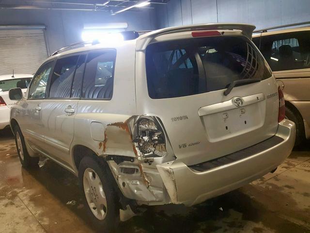 JTEEP21A140045776 - 2004 TOYOTA HIGHLANDER SILVER photo 3