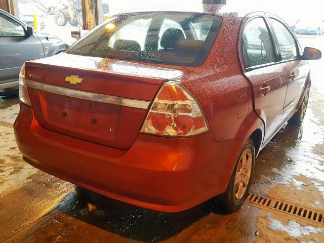 KL1TD5DE9BB233930 - 2011 CHEVROLET AVEO LS RED photo 4