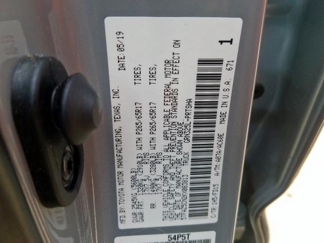 5TFAZ5CN2KX083813 - 2019 TOYOTA TACOMA DOUBLE CAB  照片 10